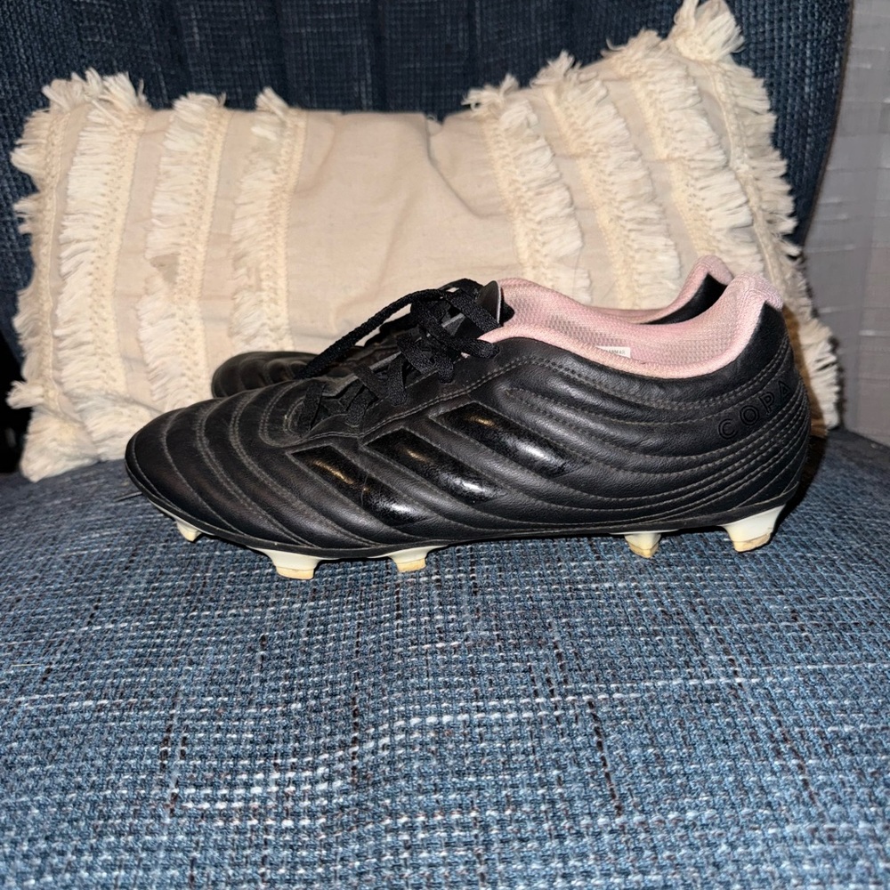 Adidas Black Cleats with Pink Lining